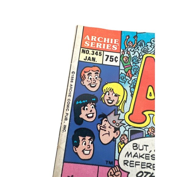 Archie Series Comic #345 January 1987 Vintage Issue Classic Bagged Boarded - Picture 2 of 7